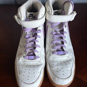 Nike Air Force 1 Mid custom By You men's shoes lavender purple white leather gum